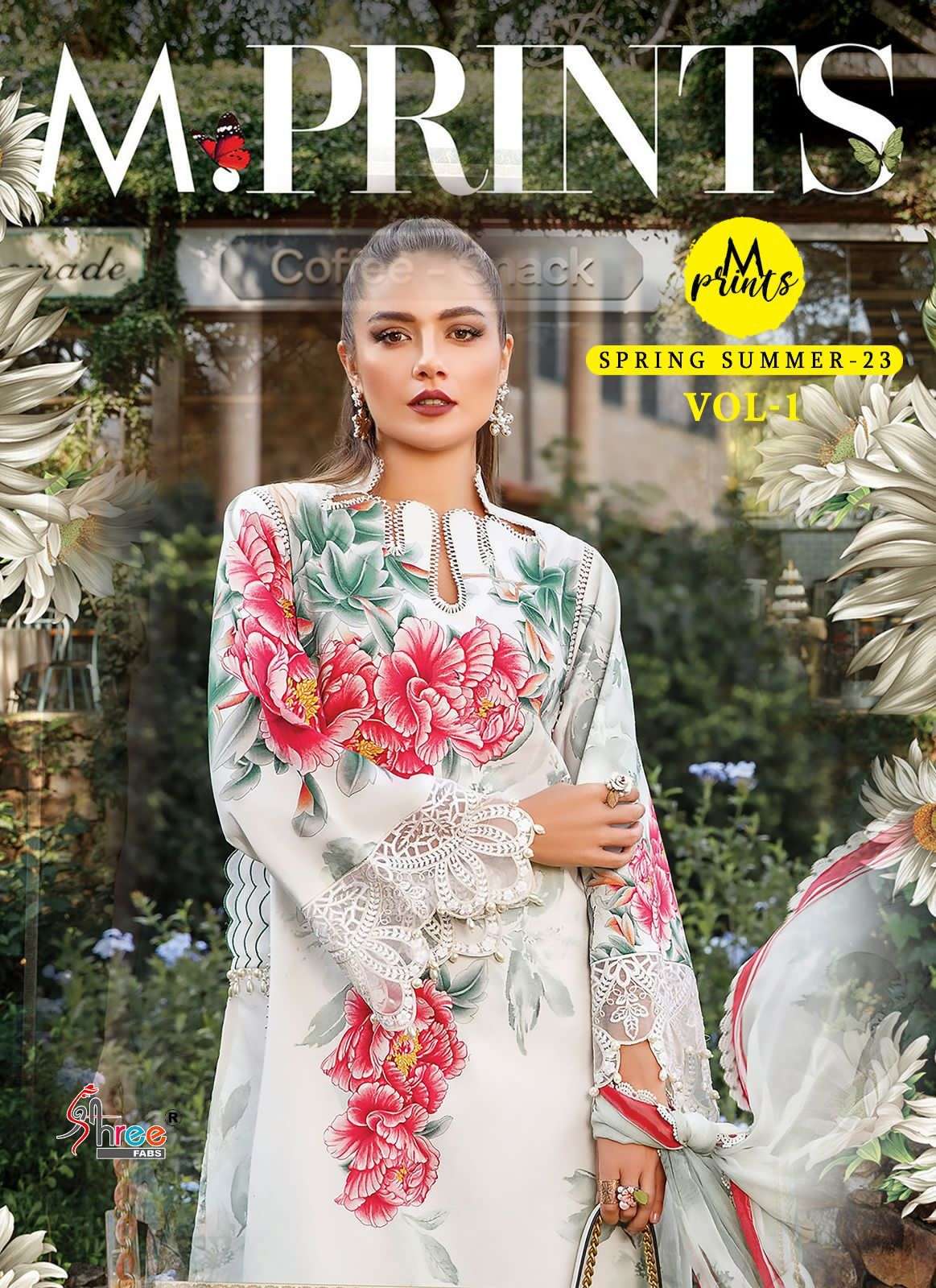 M PRINTS SPRINT SUMMER-23 VOL-1 BY SHREE FABS 2575 TO 2582 SERIES COTTON PAKISTANI DRESSES