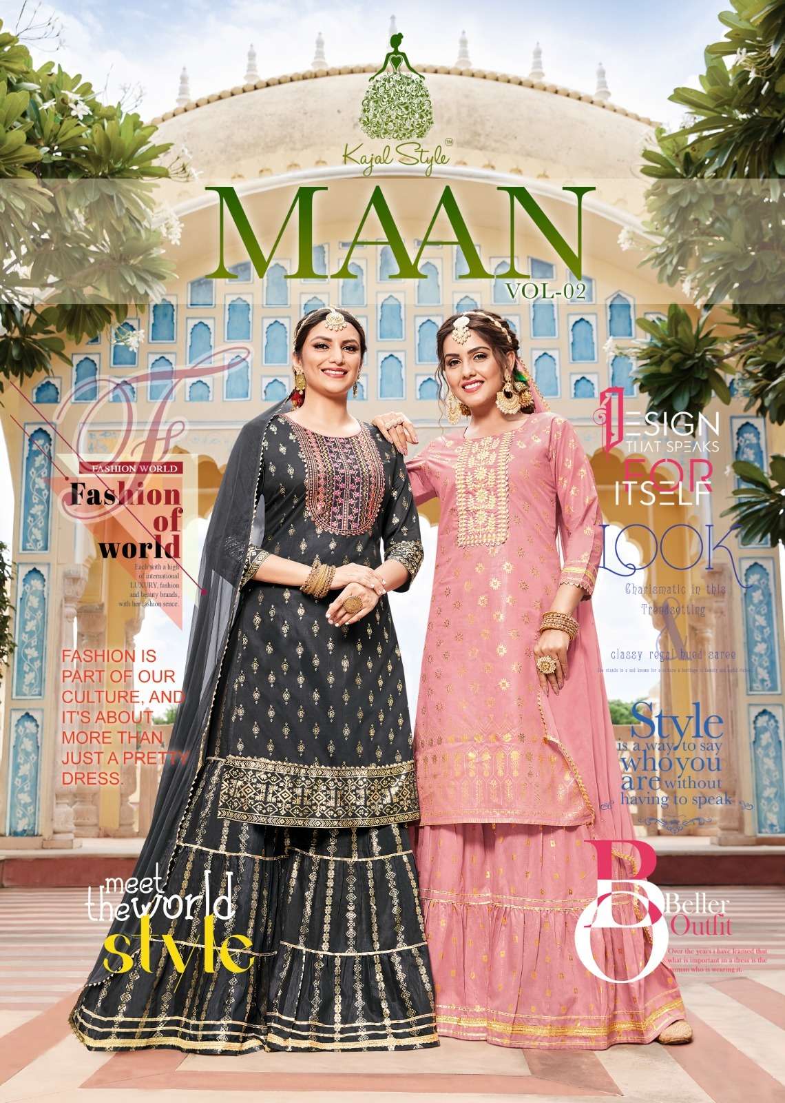 MAAN VOL-2 BY KAJAL STYLE 2001 TO 2008 SERIES CHANDERI PRINT EMBROIDERY STITCHED DRESSES