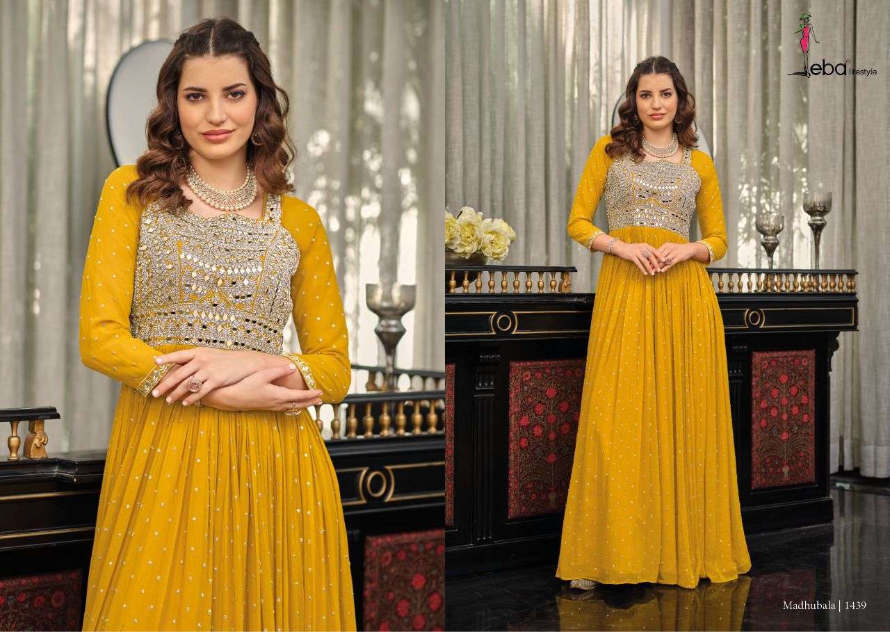 MADHUBALA 1439 HIT DESIGN BY EBA LIFESTYLE GEORGETTE EMBROIDERY GOWN