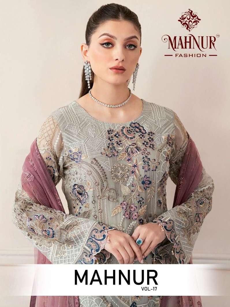 MAHNUR VOL-17 BY MAHNUR FASHION 17001 TO 17003 SERIES GEORGETTE PAKISTANI DRESSES