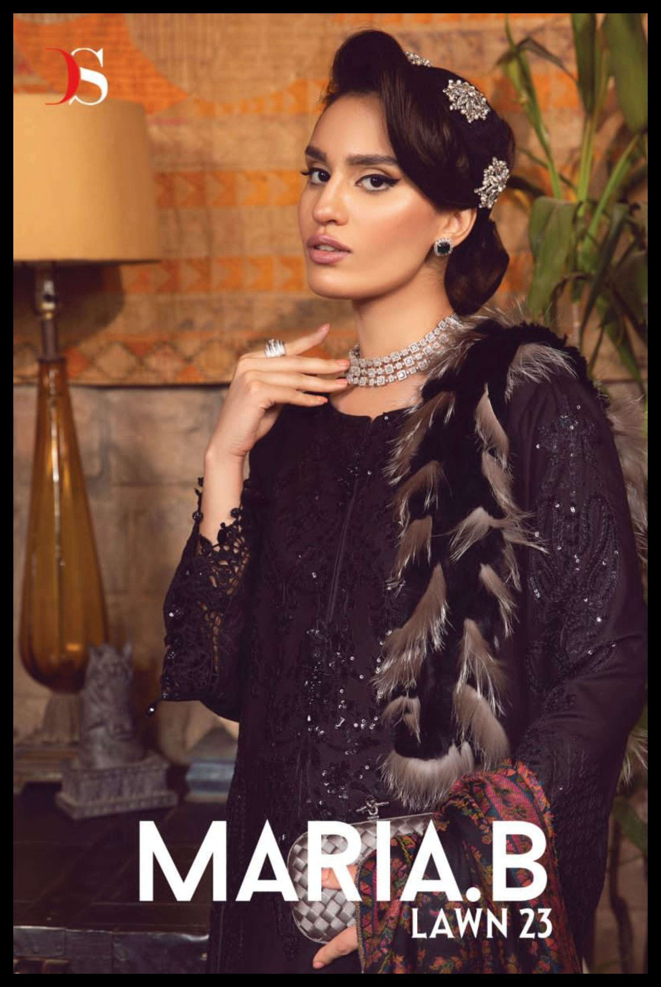 MARIA B LAWN-23 BY DEEPSY SUITS 2051 TO 2054 SERIES RAYON COTTON HEAVY EMBROIDERY WORK DRESSES