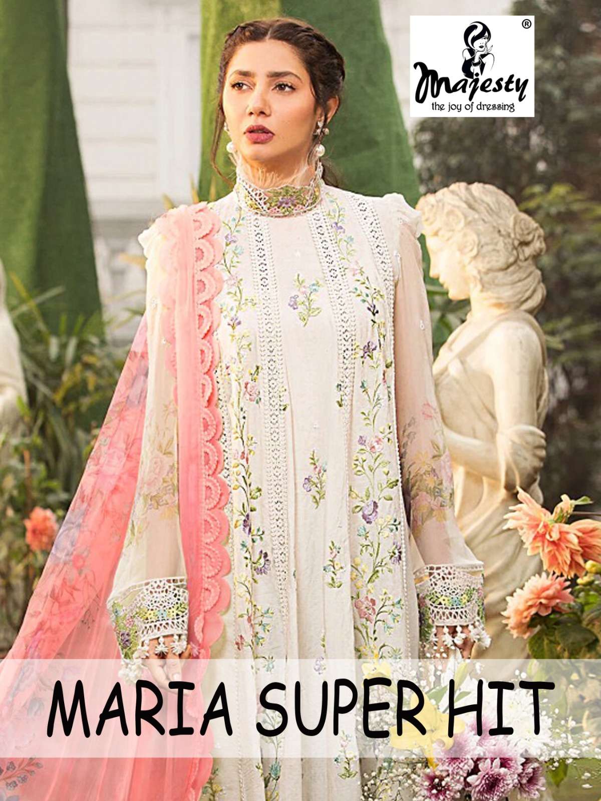 MARIA SUPER HIT BY MAJESTY 5001 TO 5004 PURE COTTON WITH EMBROIDERY WORK DRESSES