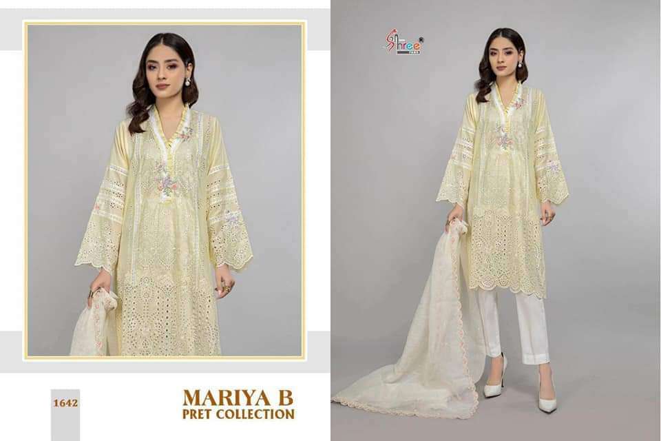 MARIYA B 1642 HIT DESIGN BY SHREE FABS COTTON CHIKEN EMBROIDERY PAKISTANI DRESS