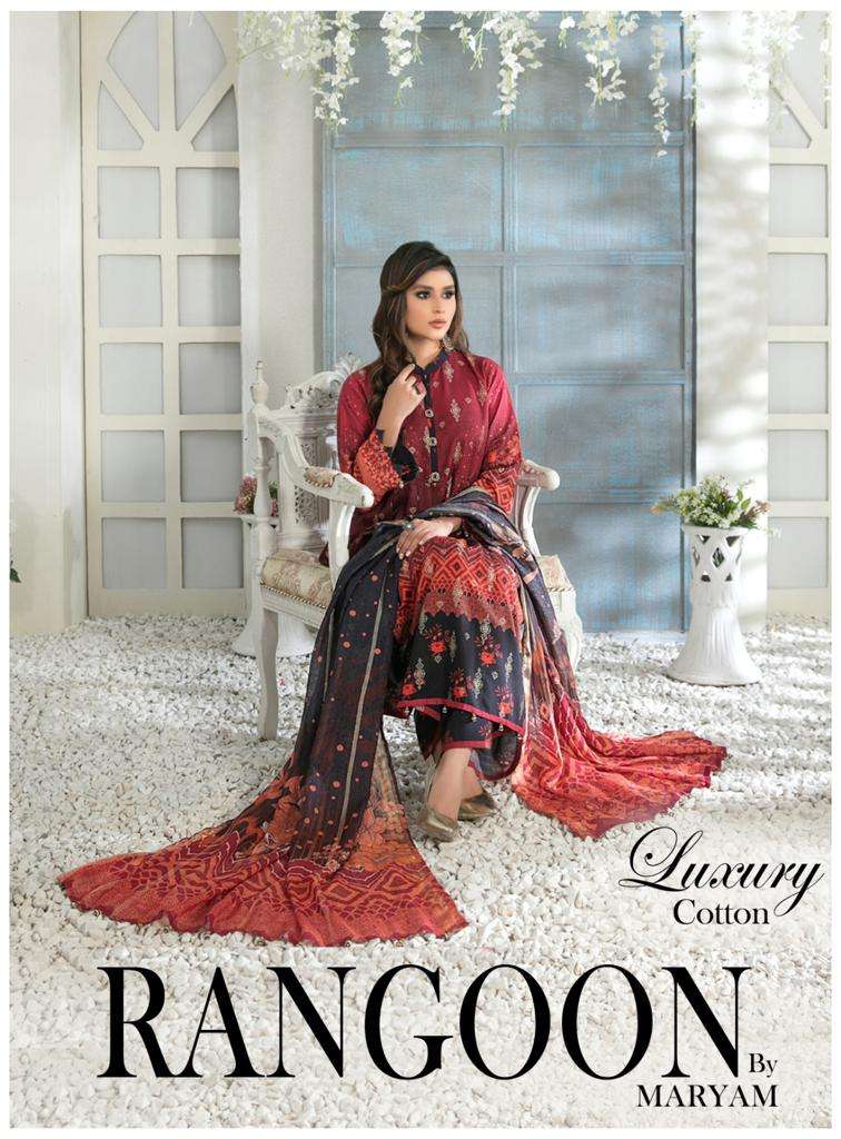 MARYAM RANGOON BY AQSAWHOLESALE 1001 TO 1010 SERIES COTTON PAKISTANI DRESSES