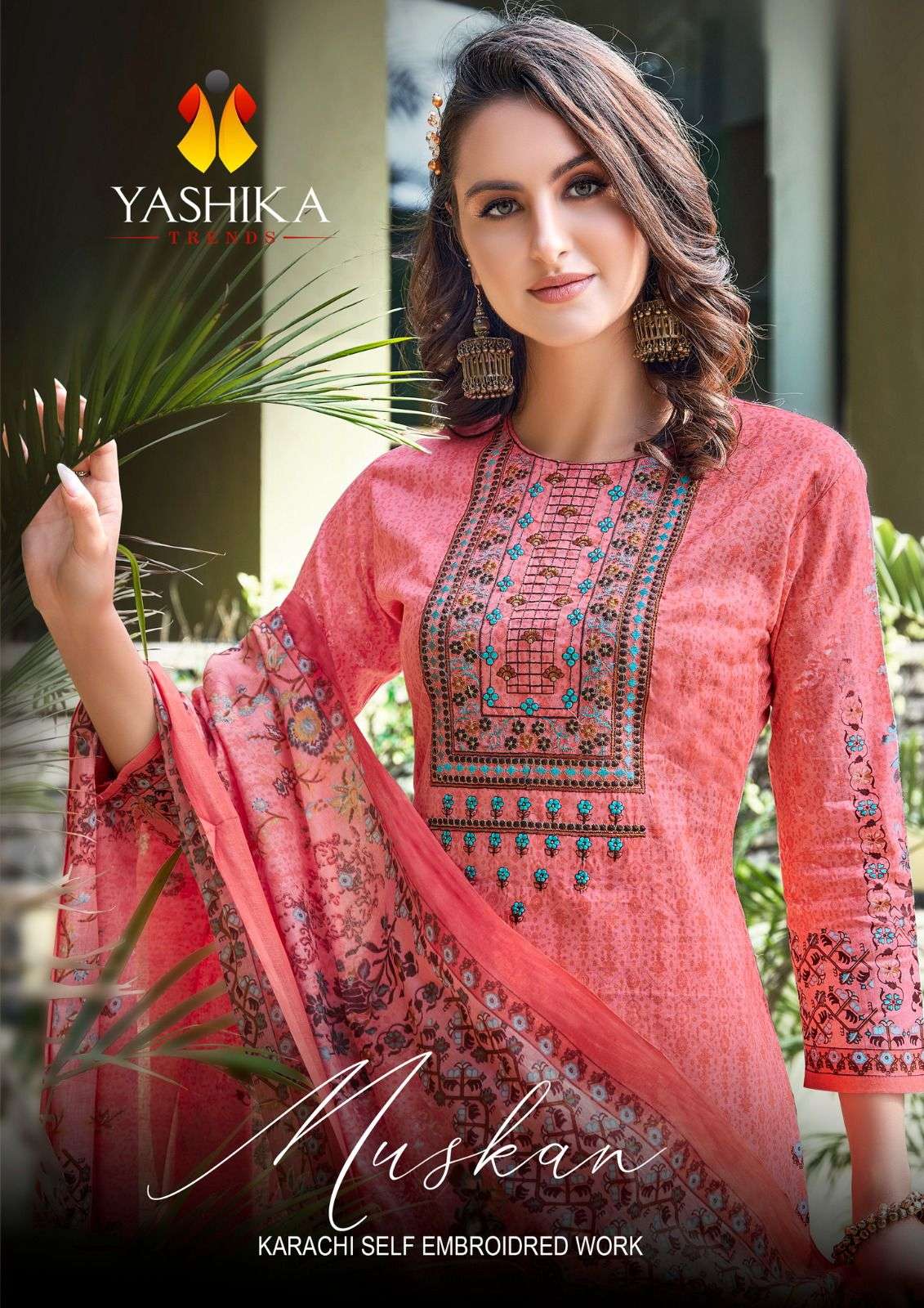 MUSKAN BY YASHIKA TRENDS 1001 TO 1008 SERIES COTTON PRINT EMBROIDERY DRESSES