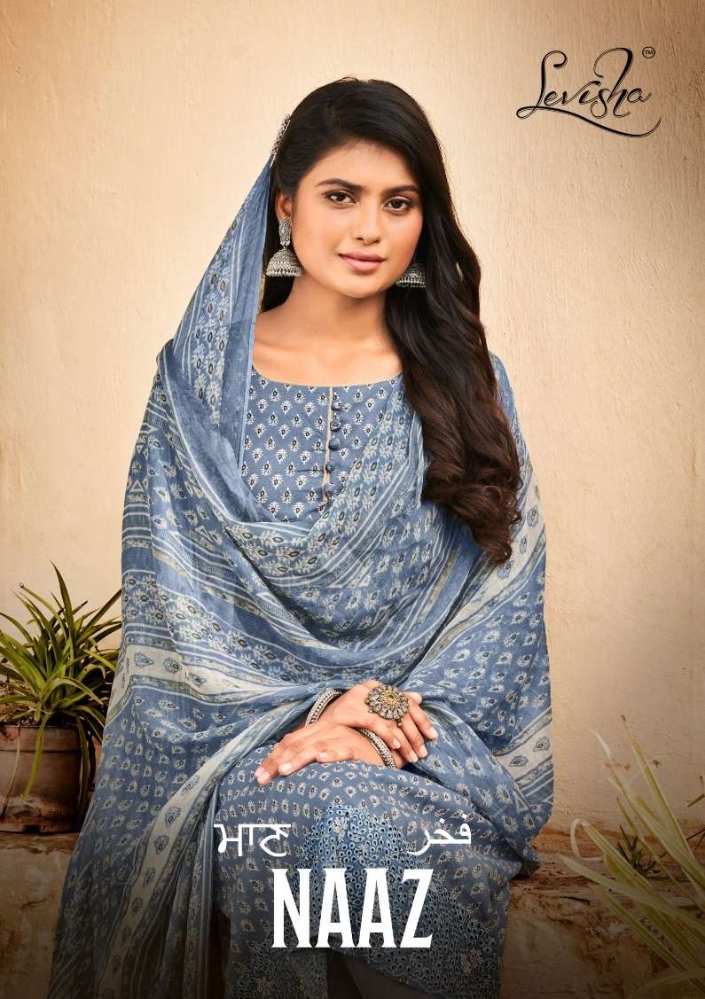 NAAZ BY LEVISHA 1013 TO 1019 SERIES CAMBRIC COTTON EMBROIDERY DRESSES