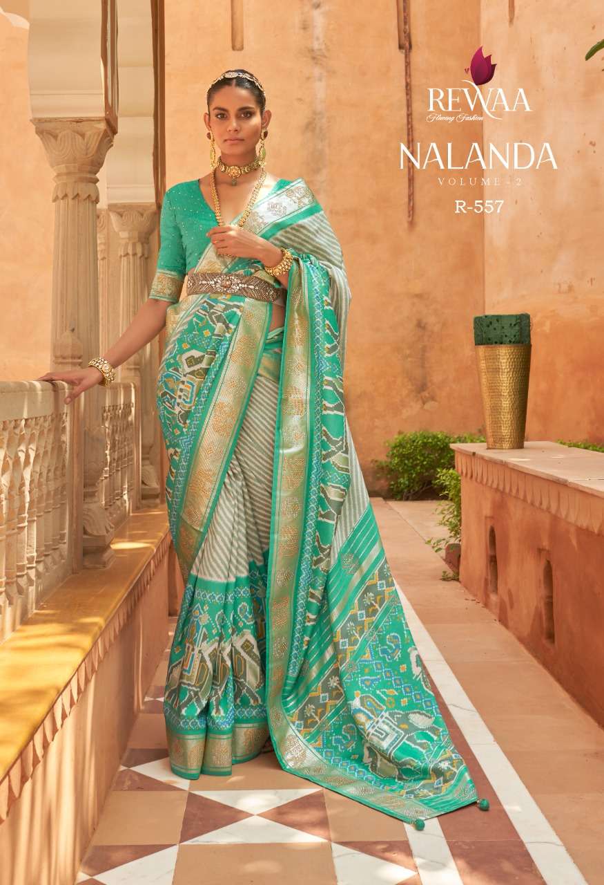 NALANDA VOL-2 BY REWAA 557 TO 565 SERIES PURE DESIGNER PATOLA SILK SAREES