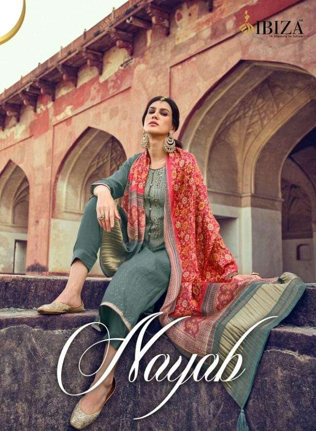 NAYAB BY IBIZA LIFESTYLE 11214 TO11221 SERIES PURE JACQUART BUTY EMBROIDERY WORK DRESSES