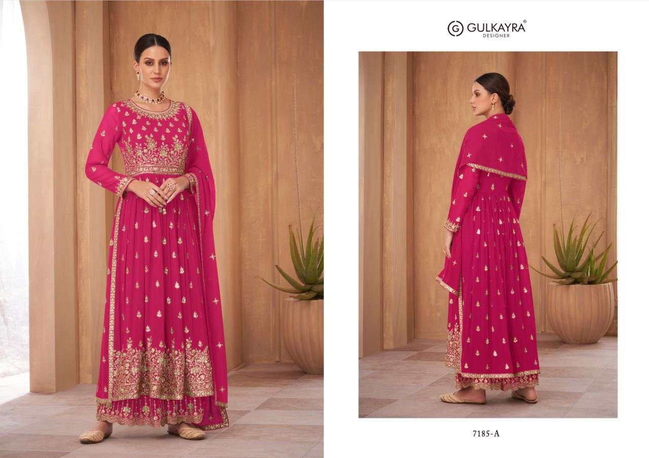 NAYRA VOL-2 BY GULKAYRA 7185-A TO 7185-D SERIES GEORGETTE EMBROIDERY DRESSES