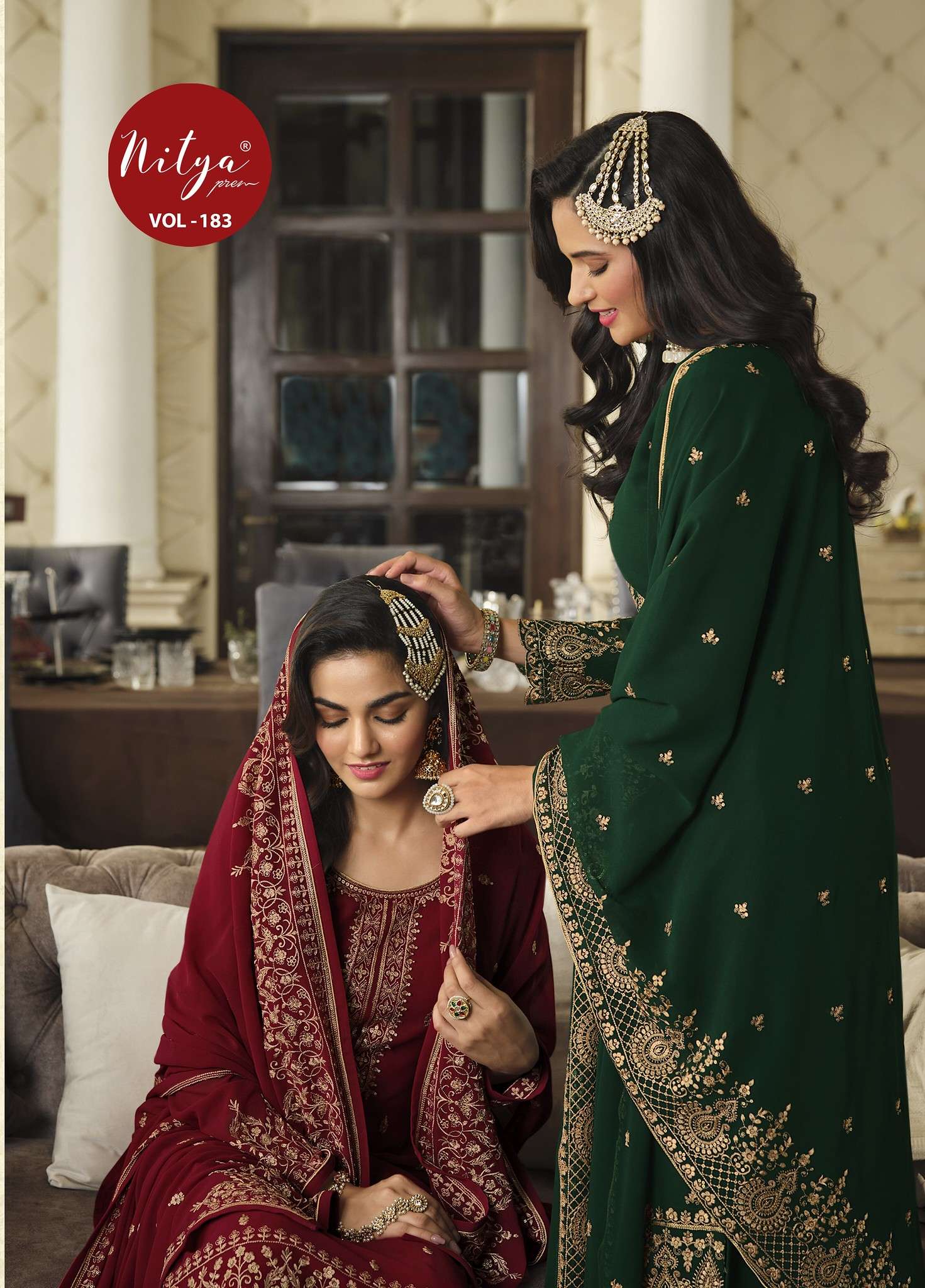 NITYA VOL-183 BY LT FABRICS 8301 TO 8306 SERIES GEORGETTE HEAVY WORK SHARARA DRESSES