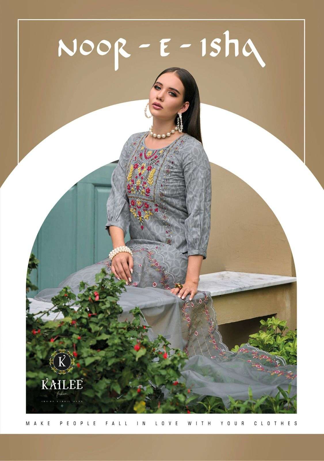 NOOR E ISHQ BY KAILEE FASHION 40021 TO 40026 SERIES PURE JACQUARD COTTON STITCHED DRESSES