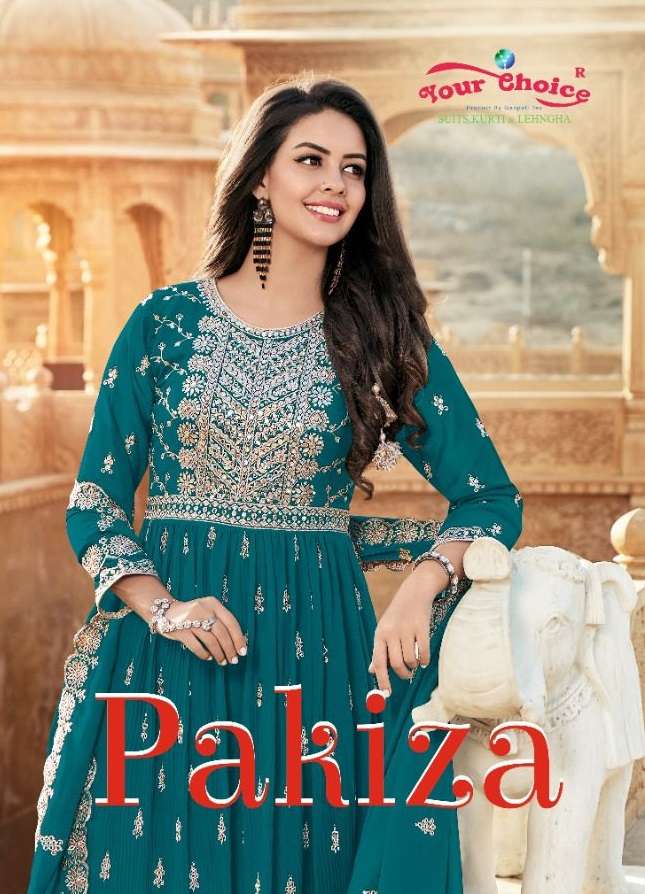 PAKIZA BY YOUR CHOICE 1001 TO 1006 SERIES BLOOMING GEORGETTE WORK STITCHED DRESSES