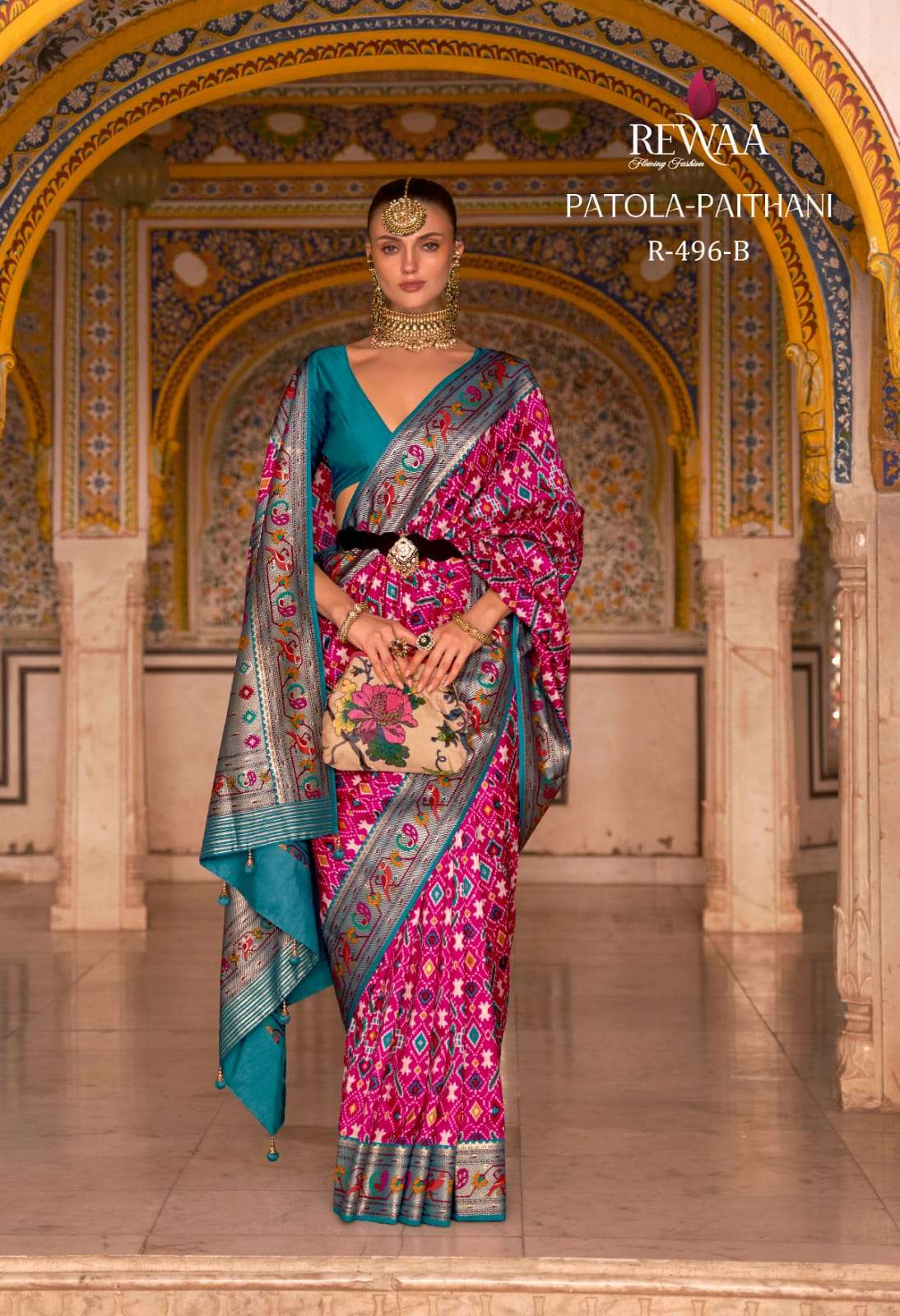 PATOLA PAITHANI BY REWAA 496 TO 496-H SERIES PURE SILK PAITHANI SAREES