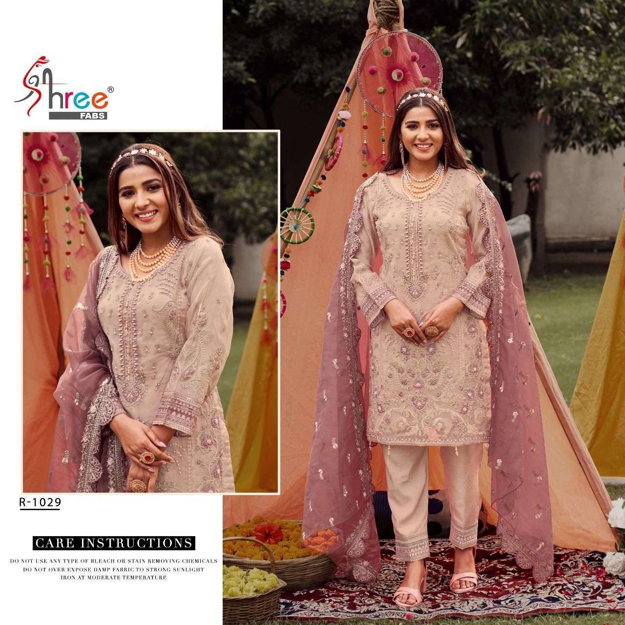 R-1029 HIT DESIGN BY SHREE FABS ORGANZA WITH HEAVY EMBROIDERY WORK PAKISTANI DRESS