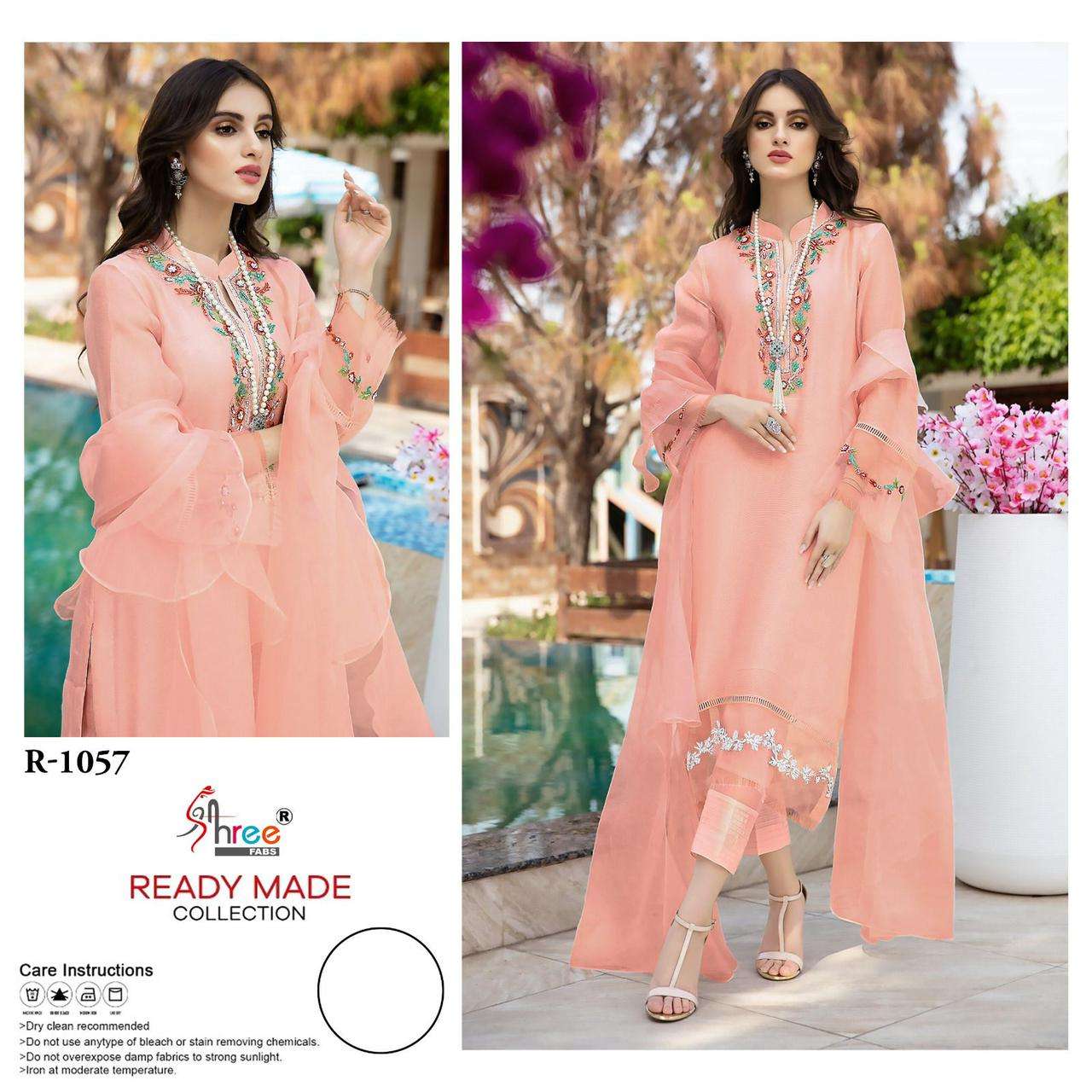 R-1057 HIT DESIGN BY SHREE FABS ORGANZA WITH HEAVY EMBROIDERY WORK PAKISTANI DRESS