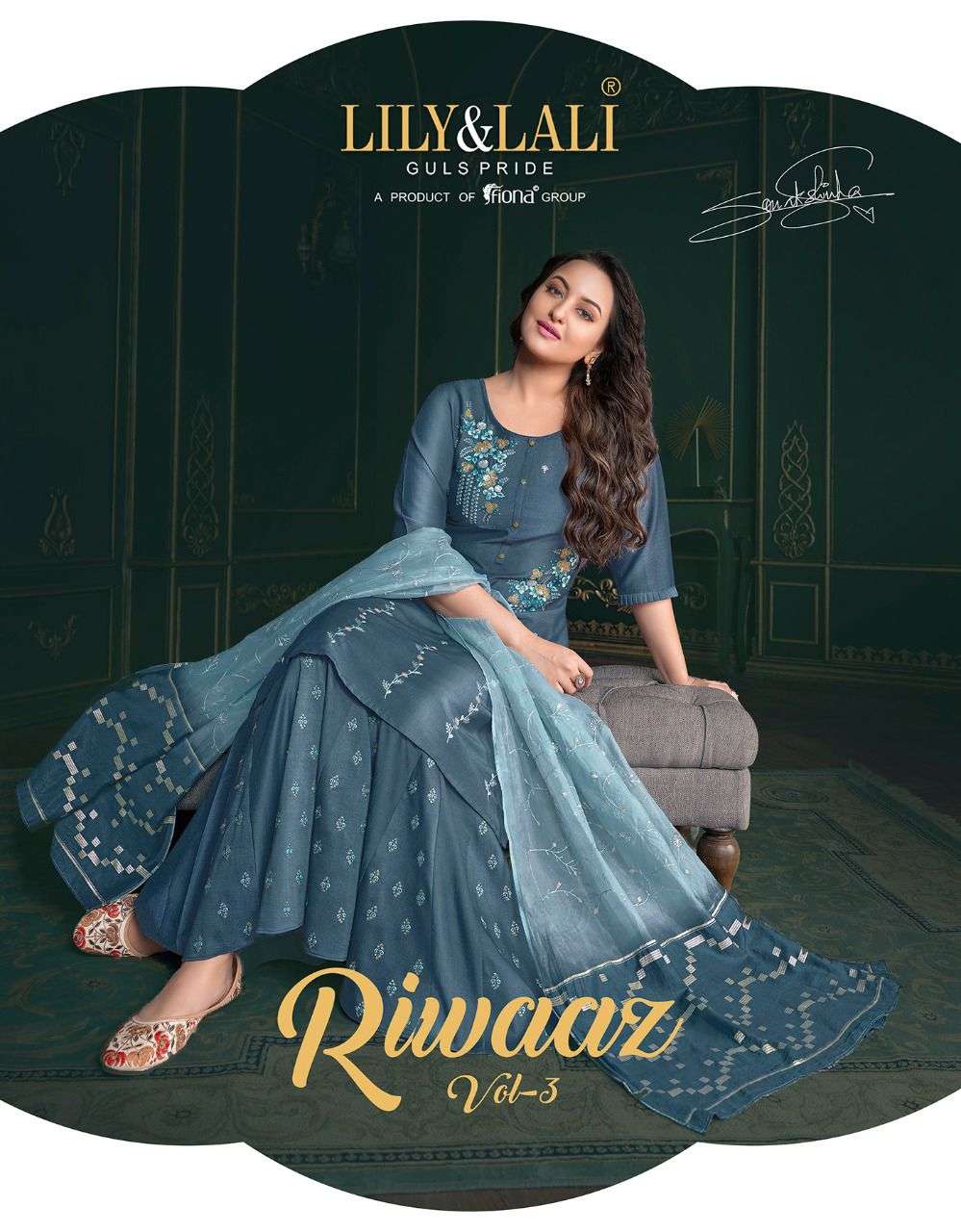 RIWAAZ VOL-3 BY LILY & LALI 10091 TO 10098 SERIES SILK EMBROIDERY HAND WORK DRESSES