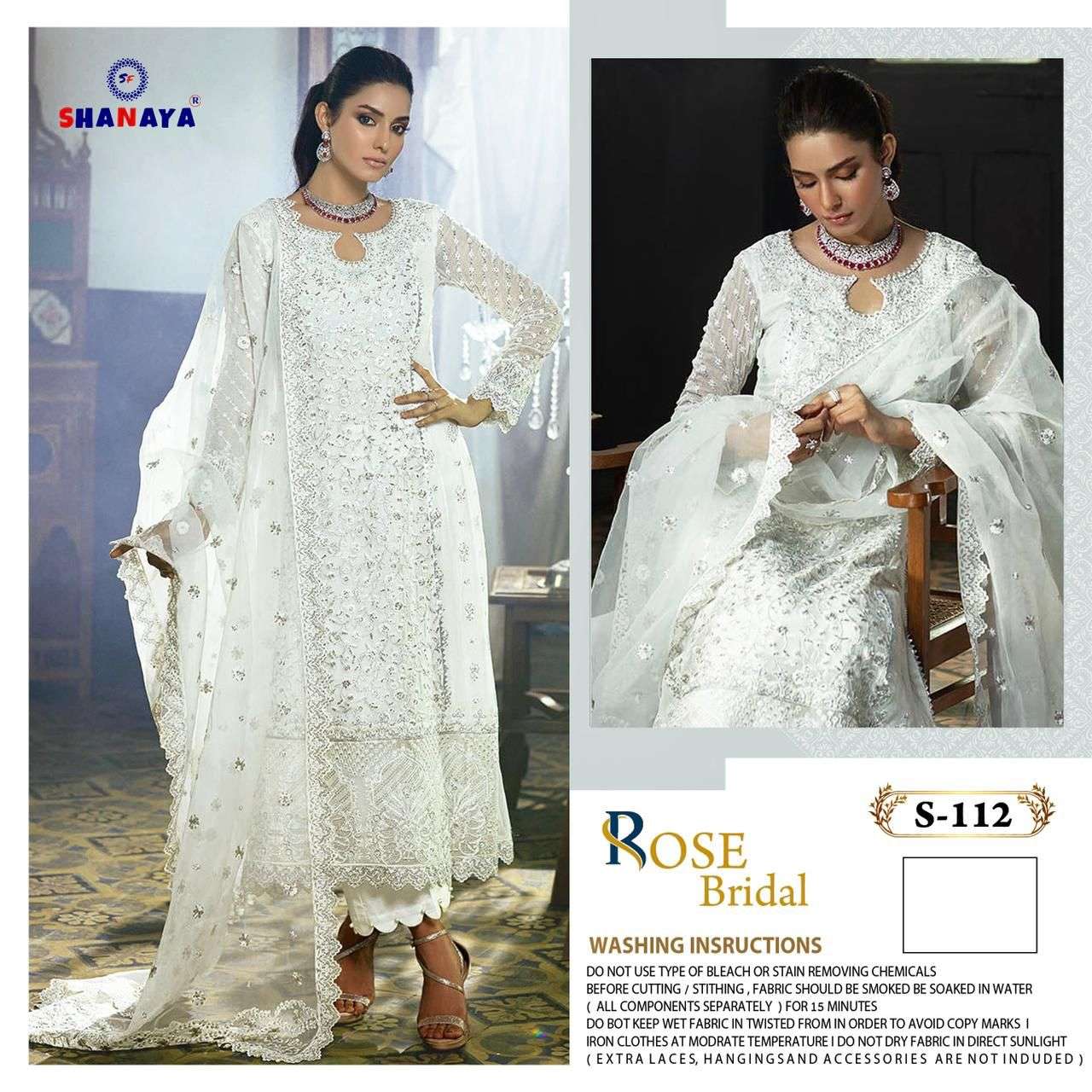 ROSE BRIDAL S-112 BY SHANAYA FASHION FAUX GEORGETTE EMBROIDERY PAKISTANI DRESS