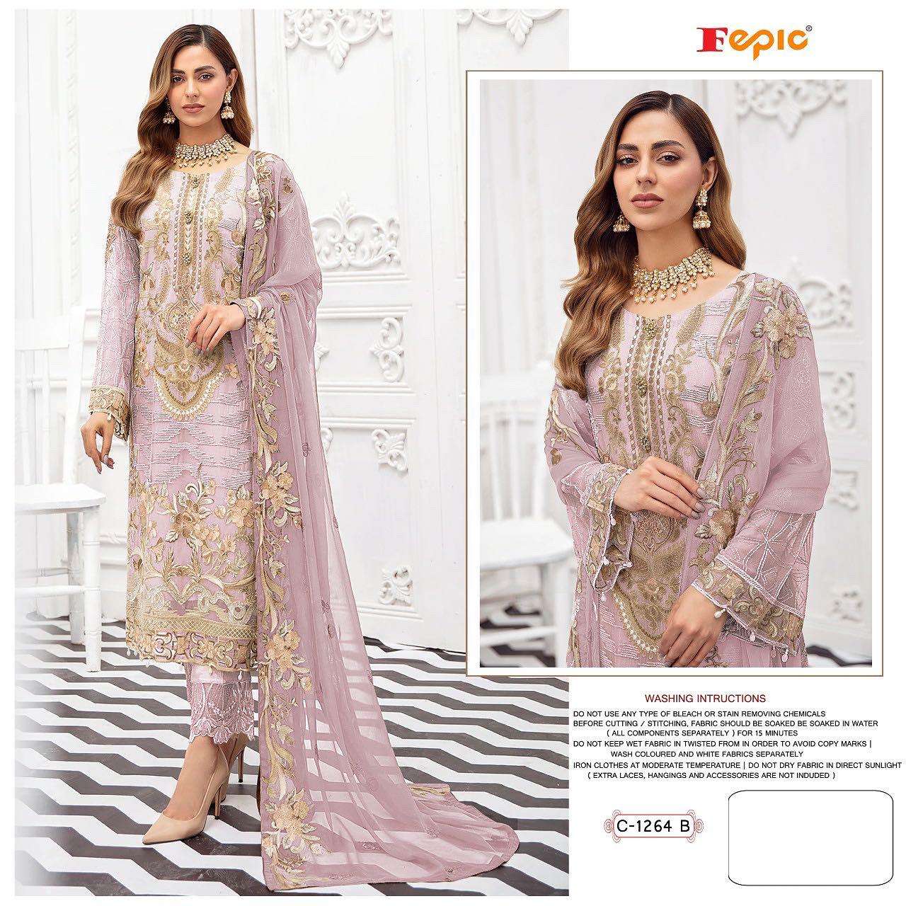 ROSEMEEN 1264 COLOURS BY FEPIC 1264-A TO 1264-E SERIES GEORGETTE WORK PAKISTANI DRESSES