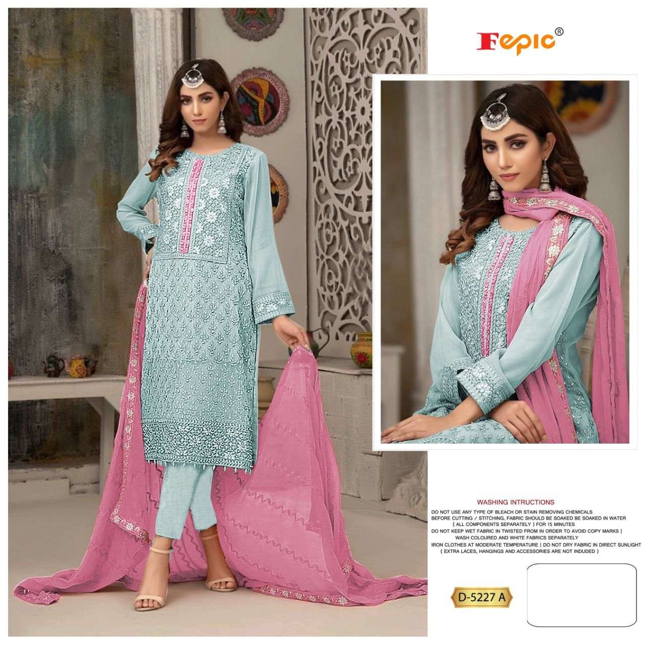 ROSEMEEN BY FEPIC 5227-A TO 5227-D SERIES GEORGETTE EMBROIDERY WORK DRESSES