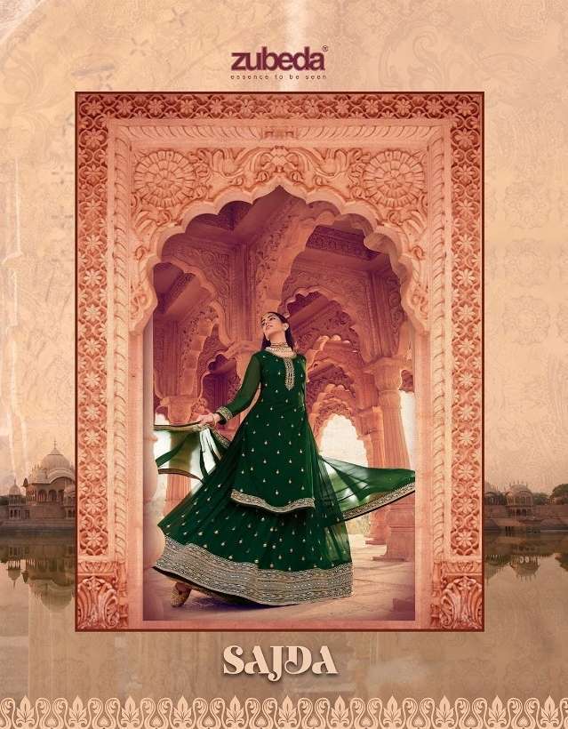 SAJDA BY ZUBEDA 201 TO 206 SERIES FAUX GEORGETTE EMBROIDERY GARARA SUITS