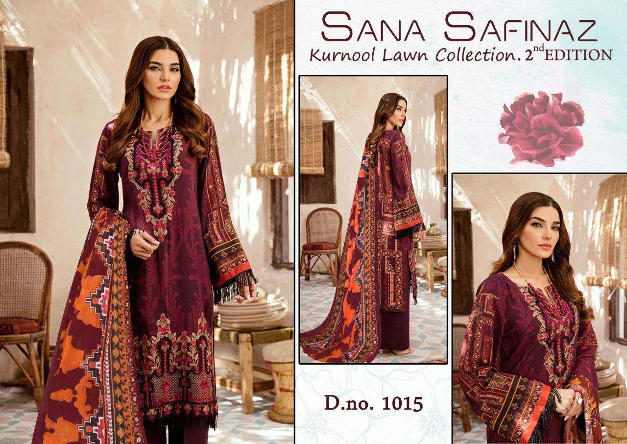 SANA SAFINAZ KURNOOL LAWN VOL-2 BY AQSAWHOLESALE 1015 TO 1018 SERIES PURE LAWN PRINT DRESSES