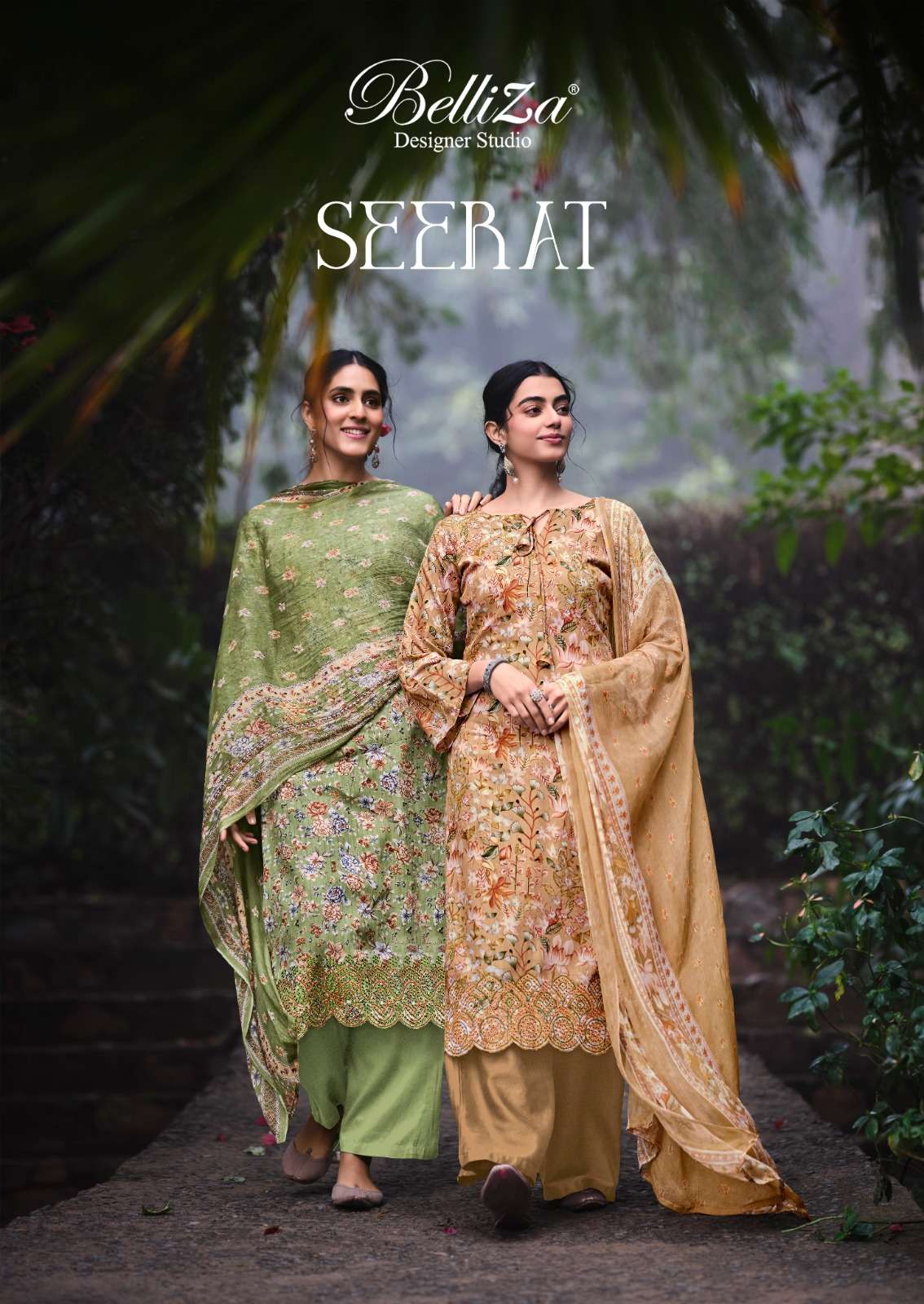 SEERAT BY BELLIZA 759-001 TO 759-010 SERIES PURE JAAM COTTON DIGITAL PRINT HEAVY EMBROIDERY WORK DRE...