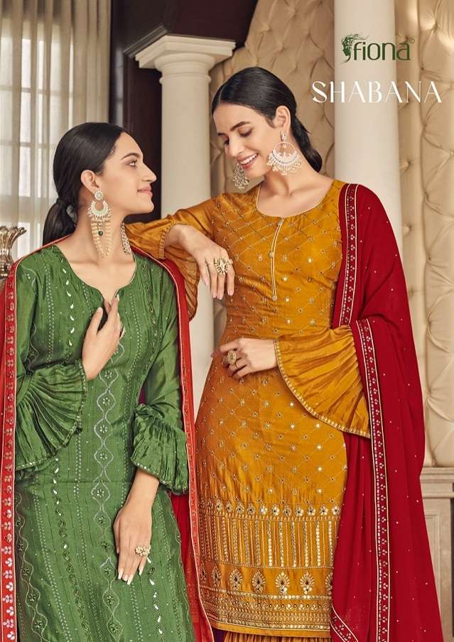 SHABANA BY FIONA 51051 TO 51054 SERIES GEORGETTE WMBROIDERY SHARARA SUITS