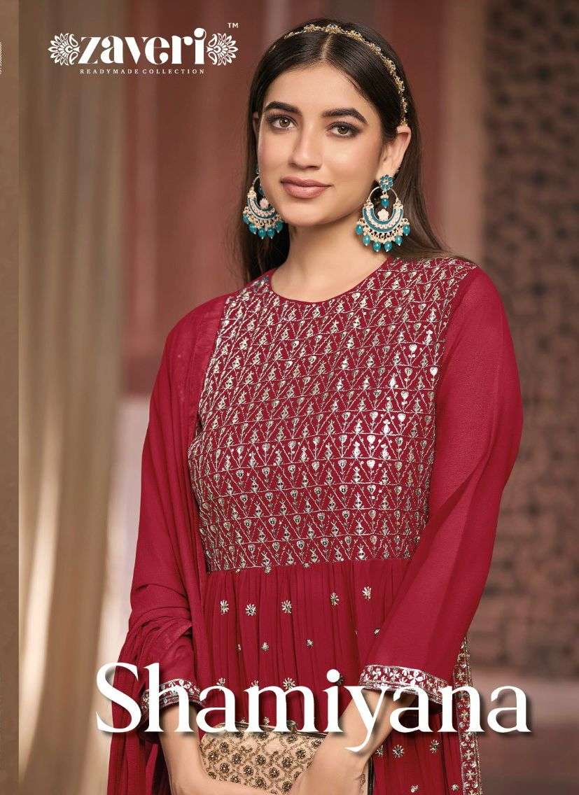 SHAMIYANA BY ZAVERI 1125 TO 1128 SERIES BLOOMING GEORGETTE WORK STITCHED DRESSES