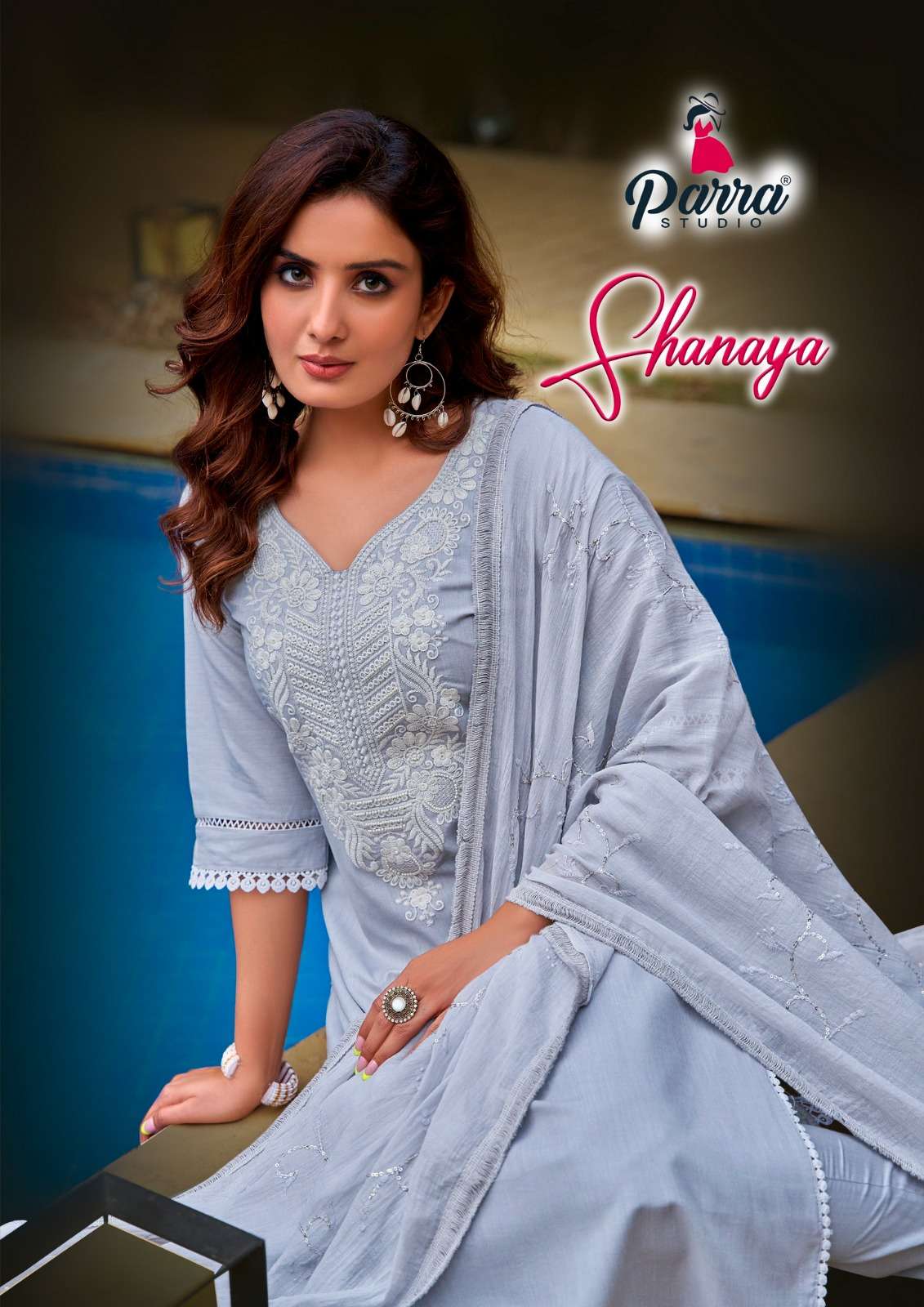 SHANAYA BY PARRA STUDIO 1001 TO 1006 SERIES COTTON EMBROIDERY STITCHED DRESSES