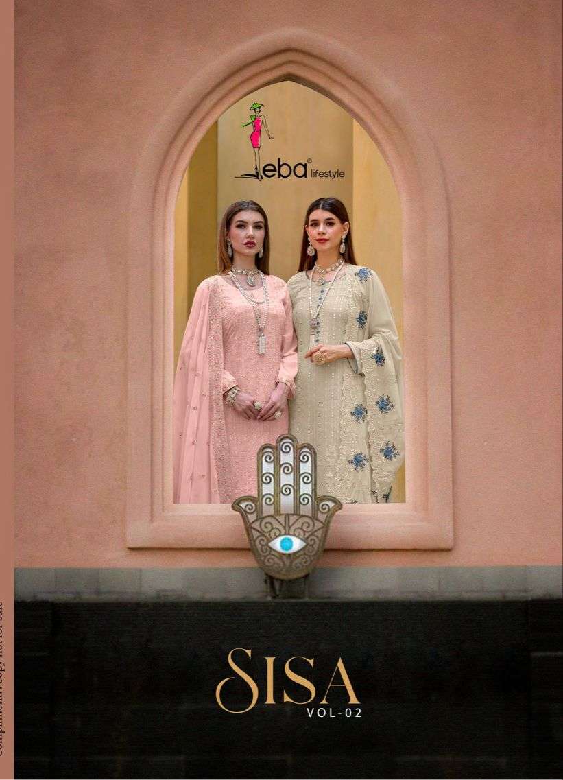 SISA VOL-2 BY EBA LIFESTYLE 1535 TO 1538 SERIES CHINON GEORGETTE EMBROIDERY DRESSES