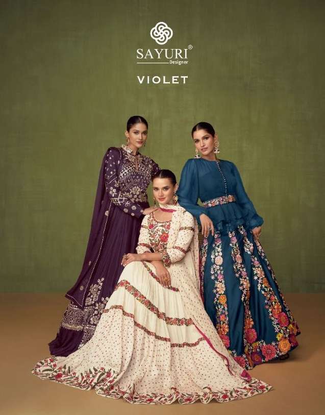 VIOLET BY SAYURI 5204 TO 5206 SERIES GEORGETTE HEAVY WORK DESIGNER SUITS