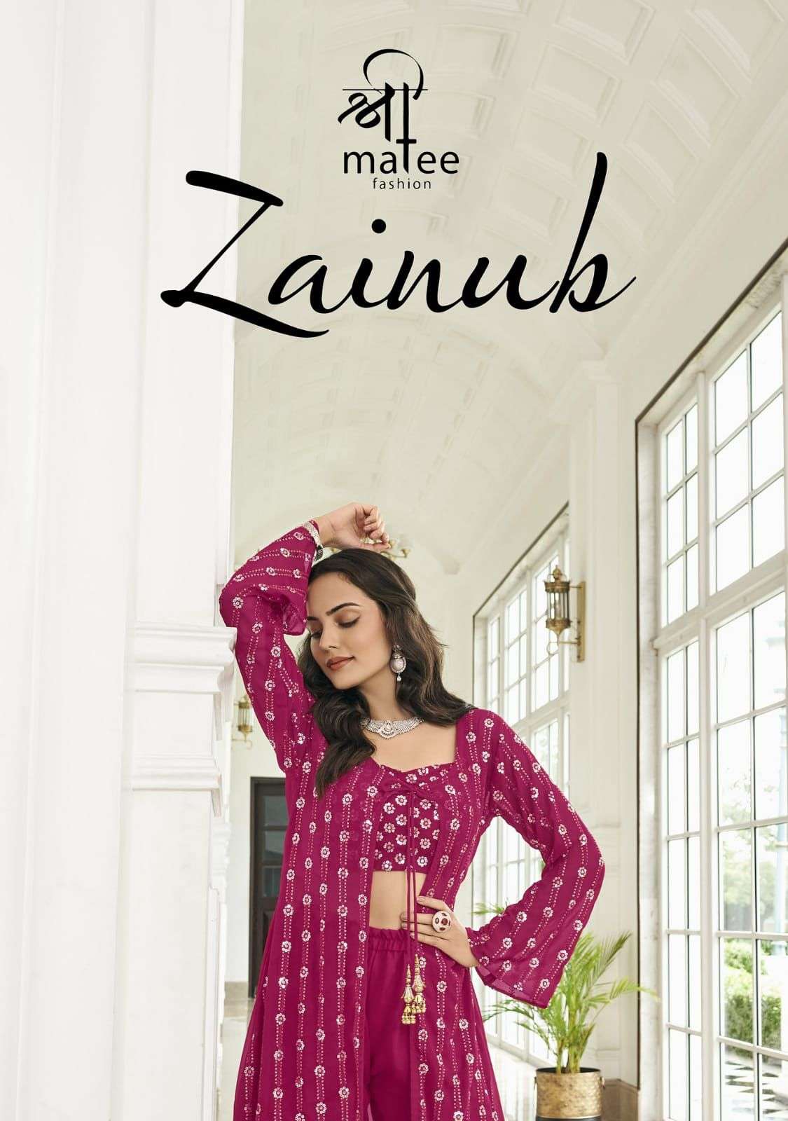 ZAINAB BY SHREEMATEE FASHION 133 TO 136 SEIRES PURE FOX GEORGETTE  WITH EMBROIDERY WORK SARARAS