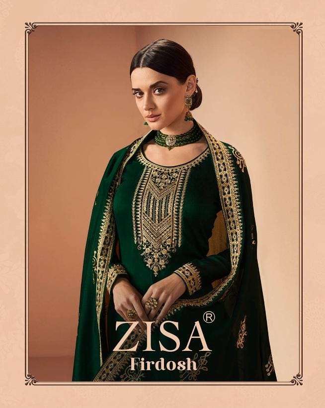 ZIYZ FIRDOSH BY MEERA TRENDZ 14241 TO 14246 SERIES  BLOOMING SILK GEORGETTE WITH EMBROIDERY WORK DRE...