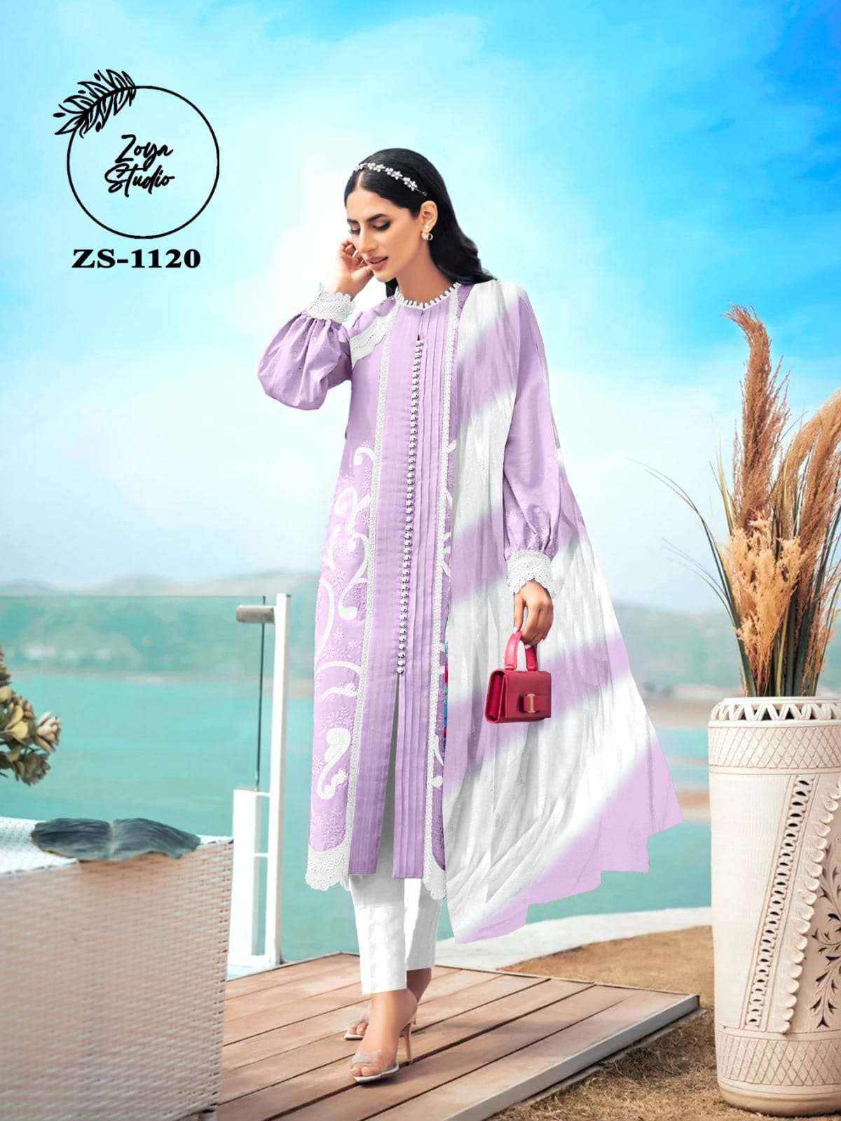 ZS-1120 COLOURS BY ZOYA STUDIO 1120-A TO 1120-B SERIES FAUX GEORGETTE STITCHED DRESSES