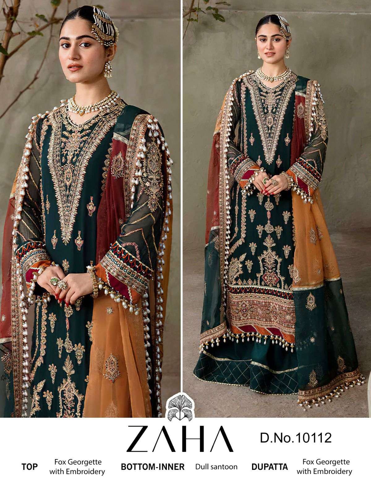 AAEESHA VOL-1 NX BY ZAHA 10113 TO 10115 SERIES FAUX GEORGETTE HEAVY WORK PAKISTANI DRESSES