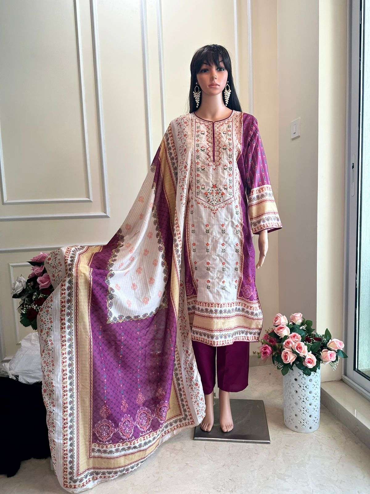 AALIYA 115 BY ZIAAZ DESIGNS MUSLIN EMBROIDERY PAKISTANI STITCHED DRESS