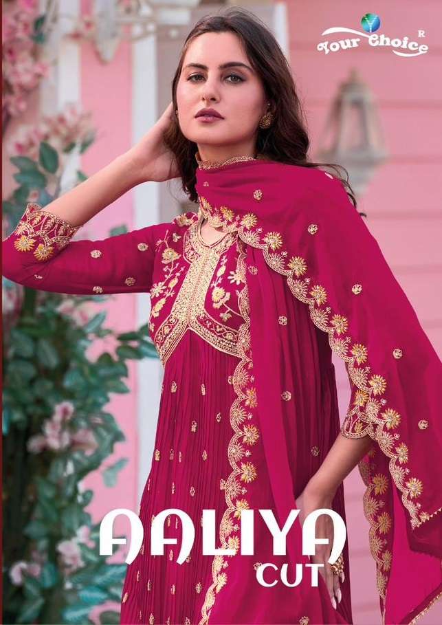 AALIYA CUT BY YOUR CHOICE 10001 TO 10006 SERIES BLOOMING GEORGETTE WORK DRESSES