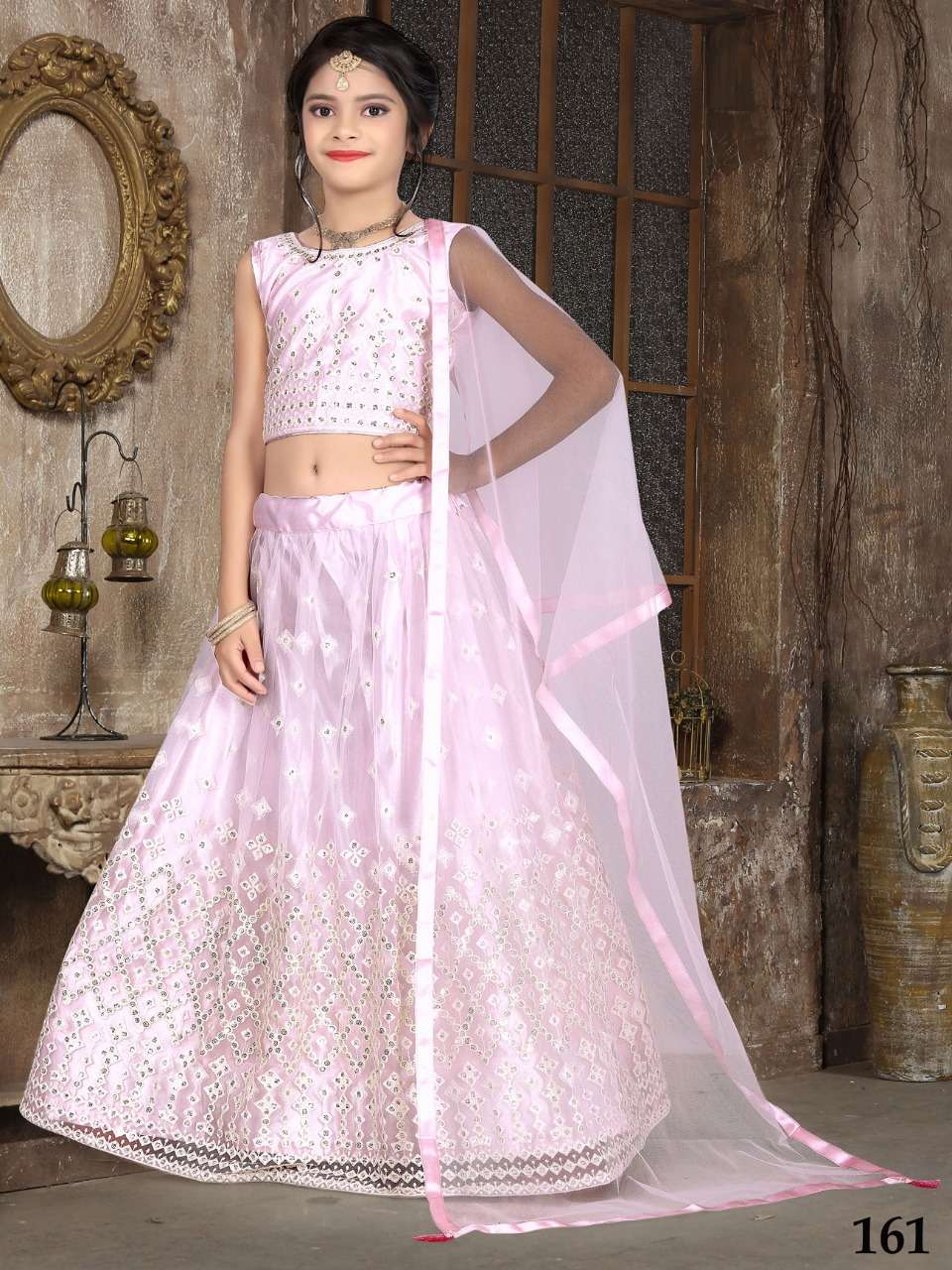 AARADHNA VOL-13 BY AQSAWHOLESALE NET SEQUENCE THREAD WORK KIDS LEHENGAS