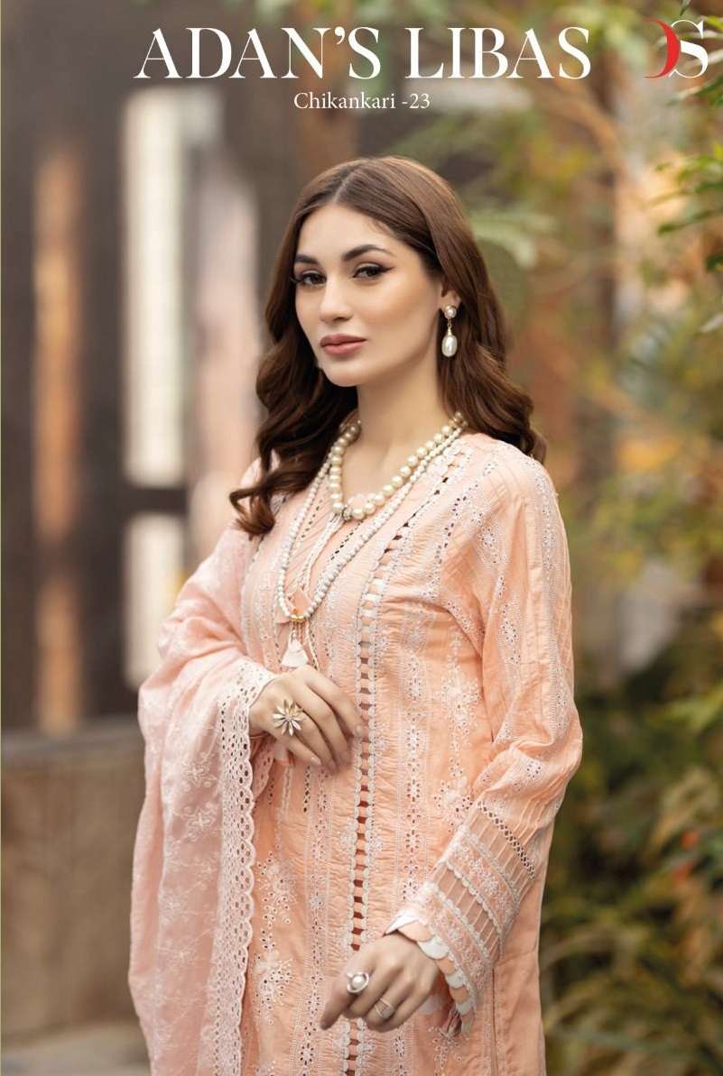 ADAN LIBAS CHIKANKARI-23 BY DEEPSY SUITS 3061 TO 3068 SERIES COTTON SCHIFFLI PAKISTANI DRESSES