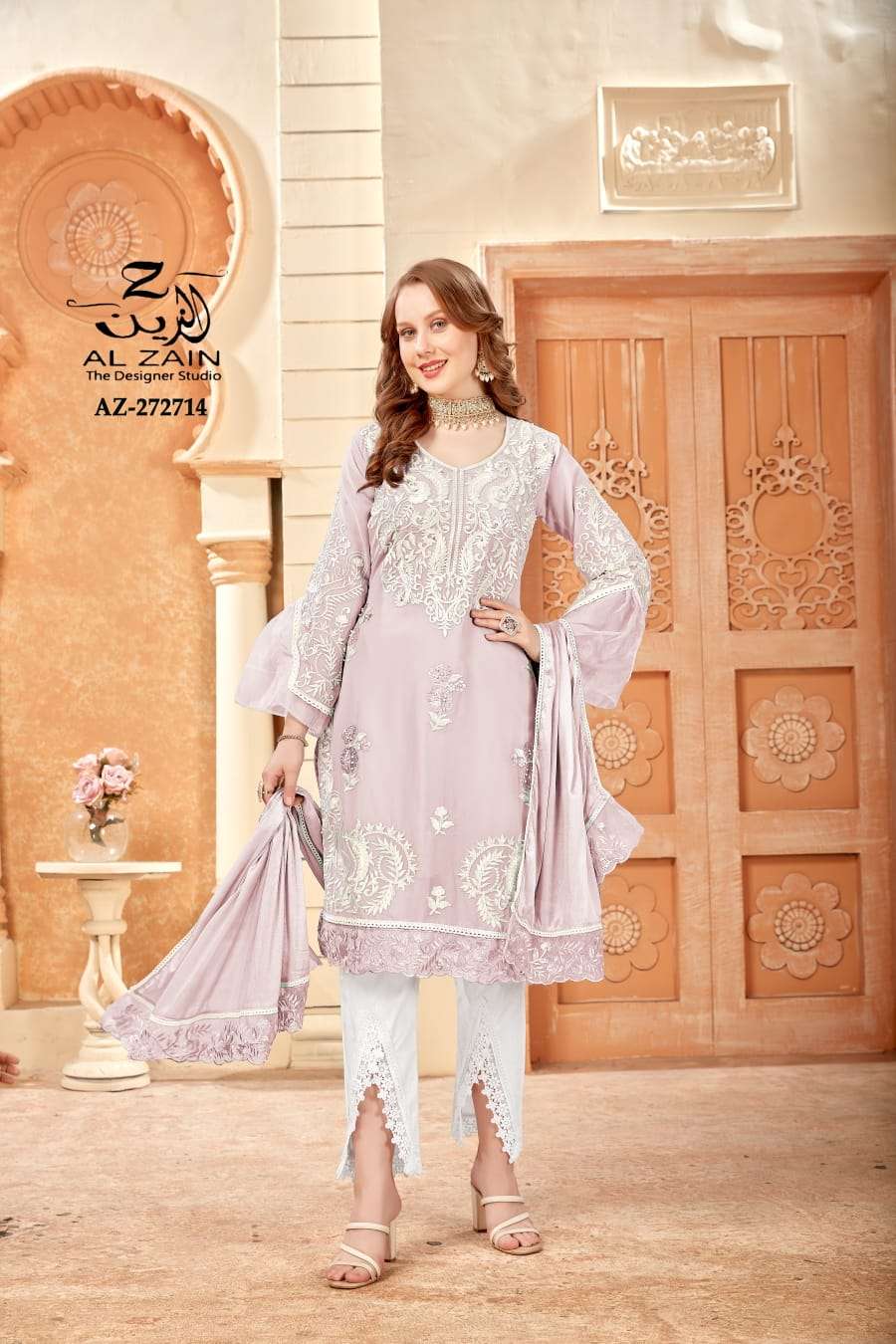 AL ZAIN 272714 COLOURS BY AL ZAIN FAUX GEORGETTE EMBROIDERY STITCHED DRESSES