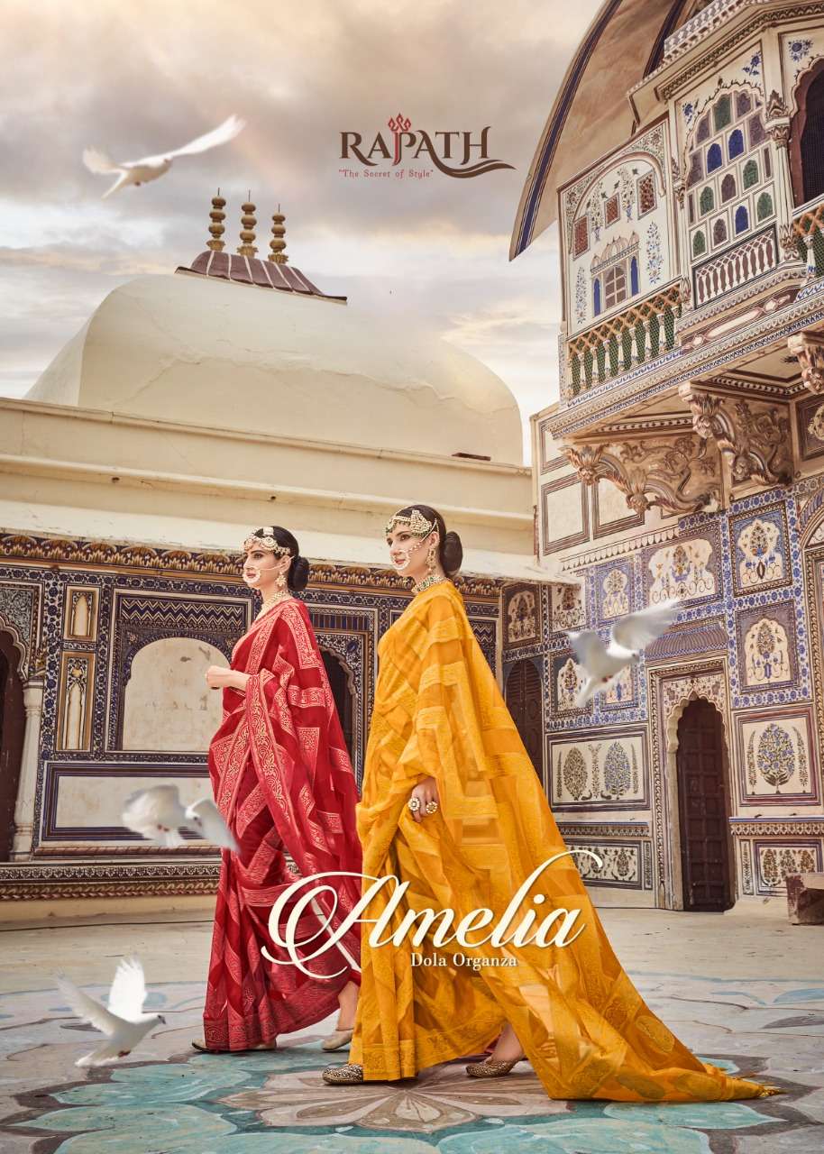 AMELIA BY RAJPATH 59001 TO 59006 SERIES DOLA ORGANZA HAND WORK SAREES