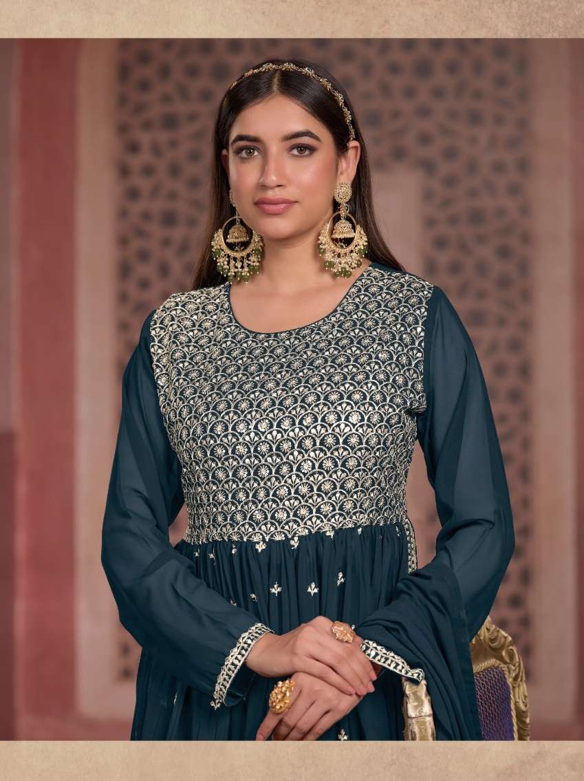 AMIRAH BY EBA LIFESTYLE 1551 TO 1554 SERIES BLOOMING GEORGETTE EMBROIDERY STITCHED DRESSES