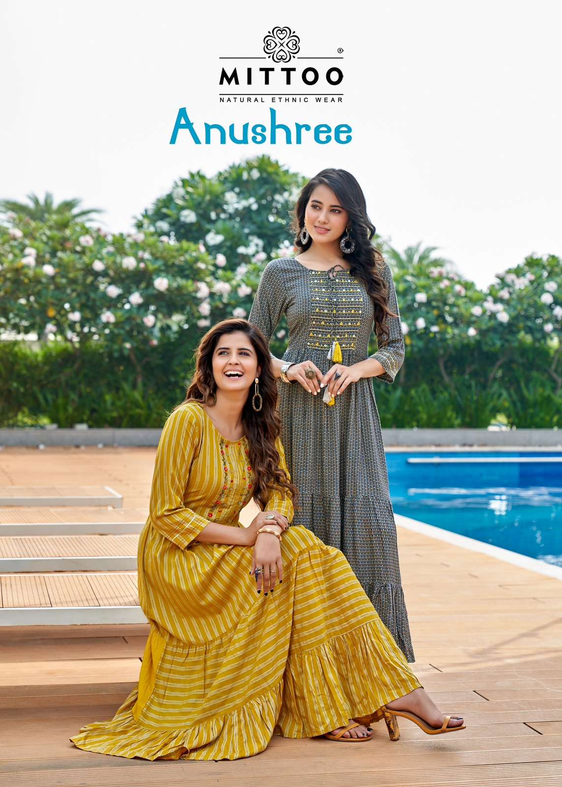 ANUSHREE BY MITTOO 1001 TO 1004 SERIES SOFT COTTON HANDWORK GOWNS