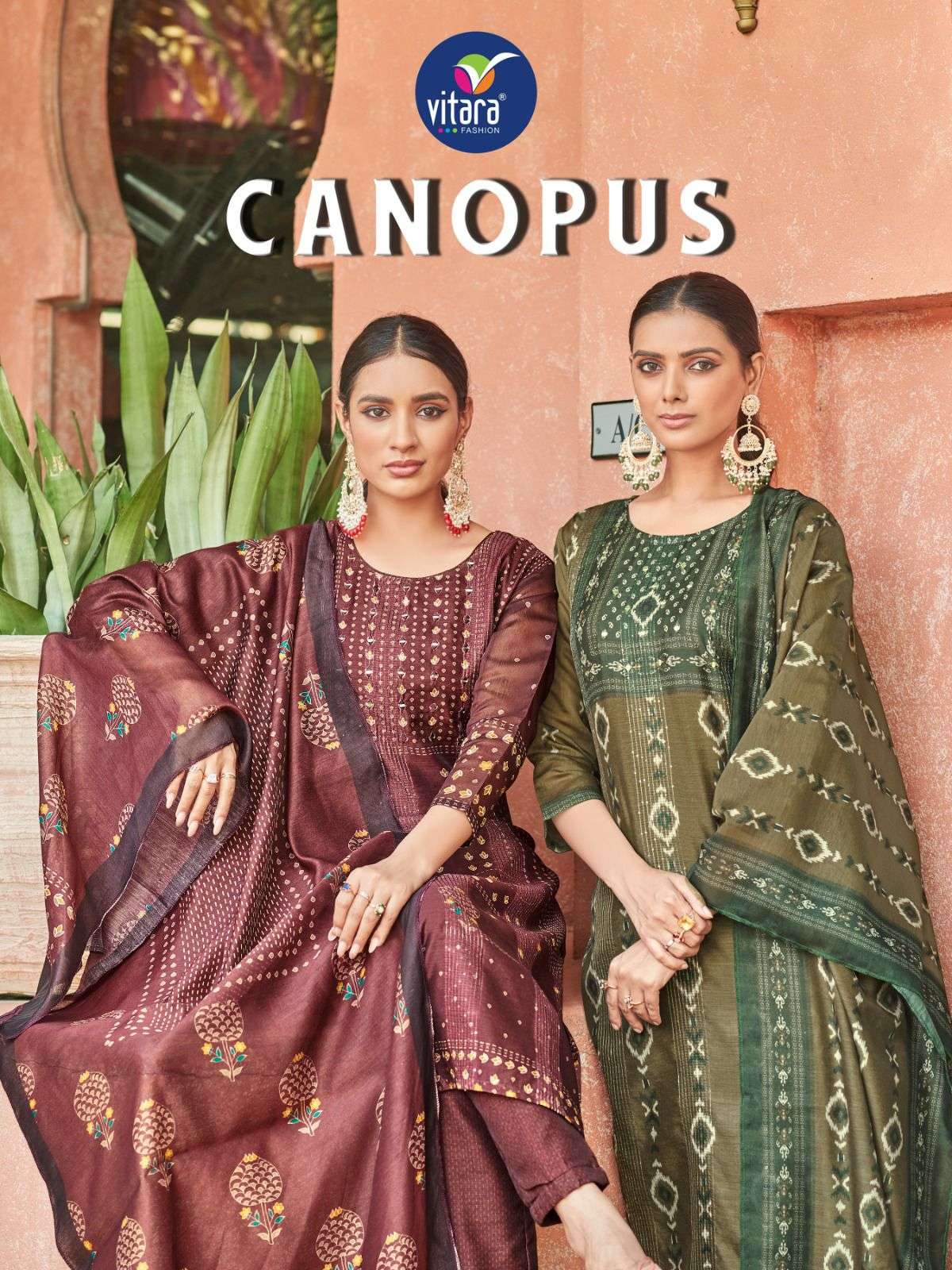 CANOPUS BY VITARA FASHION 1001 TO 1004 SERIES VISCOSE MIRROR WORK STITCHED DRESSES