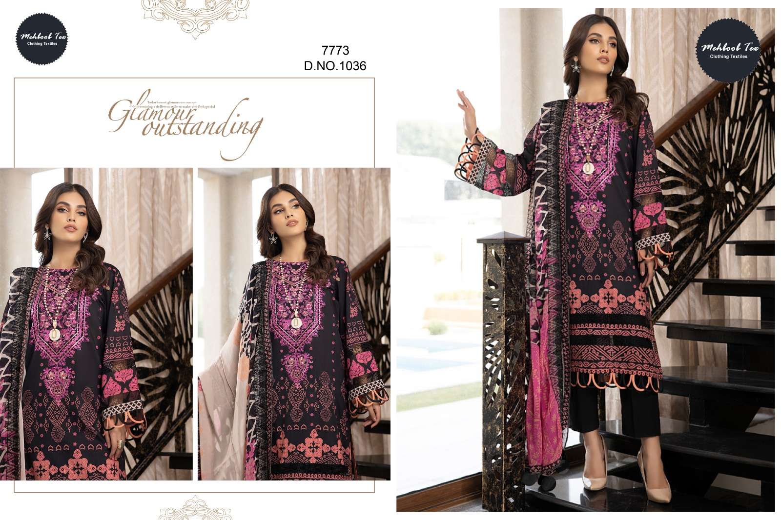 CHARIZMA 1036 HIT DESIGN BY MEHBOOB TEX PURE COTTON PRINT EMBROIDERY PAKISTANI DRESS