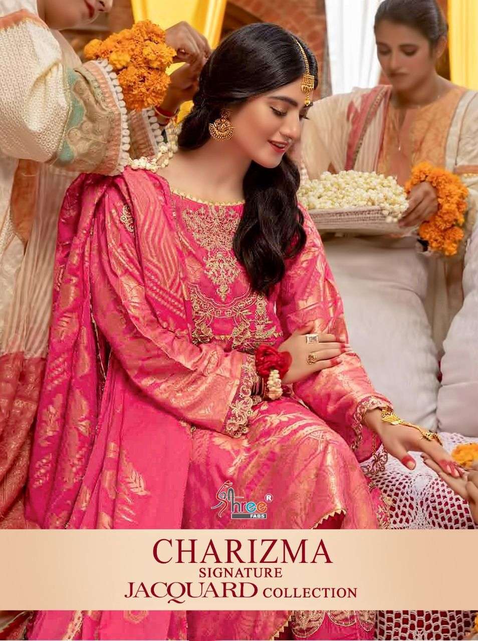 CHARIZMA SIGNATURE JACQUARD BY SHREE FABS 2035 TO 2040 SERIES HEAVY JACQUARD EMBROIDERY PAKISTANI DR...