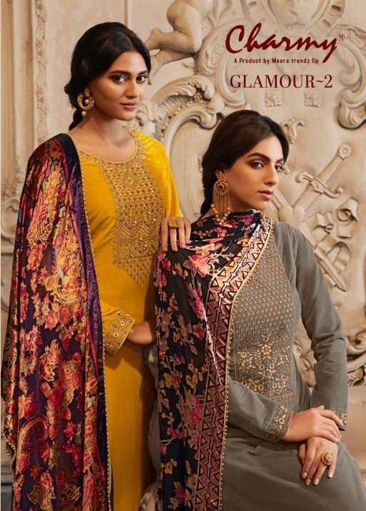 CHARMY GLAMOUR VOL-2 BY ZISA 4881 TO 4886 SERIES VELVET EMBROIDERY WORK DRESSES