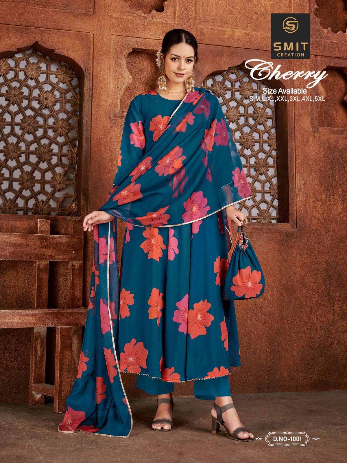 CHERRY BY SMIT CREATION 1001 TO 1006 SERIES PURE GEORGETTE PRINT ANARKALI STTICHED DRESSES