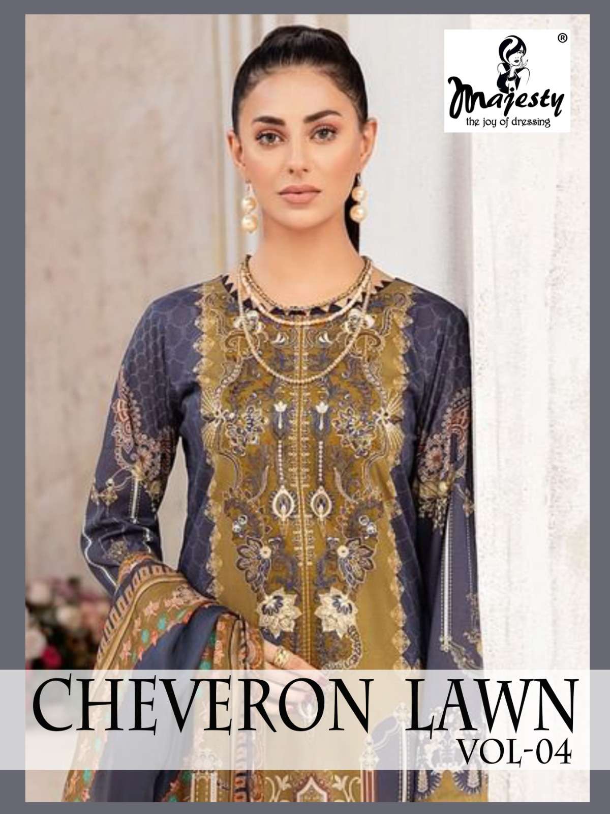 CHEVERON VOL-4 BY MAJESTY 4001 TO 4006 SERIES PURE COTTON EMBROIDERY PAKISTANI DRESSES