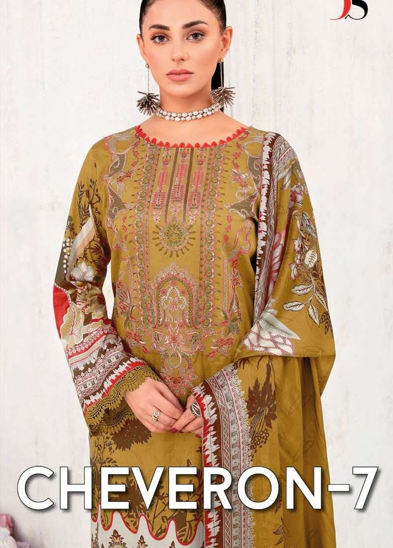 CHEVERON VOL-7 BY DEEPSY SUITS 3081 TO 3088 SERIES COTTON EMBROIDERY PAKISTANI DRESSES